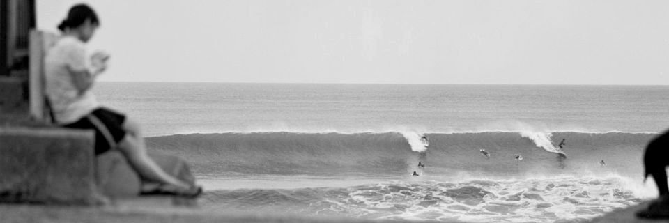 Beach scene, hand-developed on film
